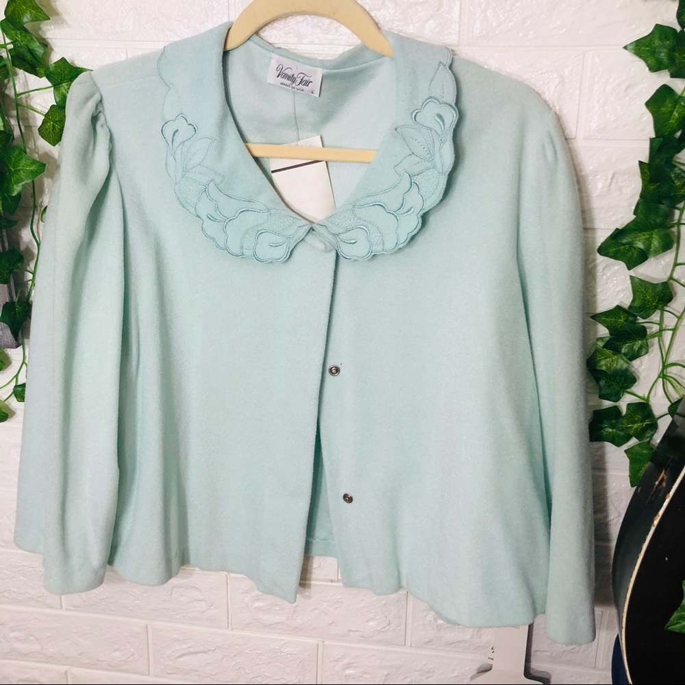 🌸5/$25🌸NWT Vintage Vanity Fair Mint Cardigan Size Large